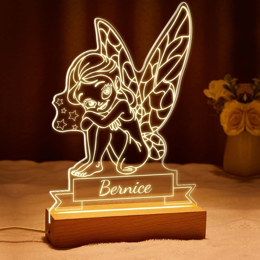 Nom Personnalisé Acrylique Veilleuse Lampe Personnalisée Fairy Lampe De Bureau Cadeau Pour Fille Ou Adulte - maplunelampefr