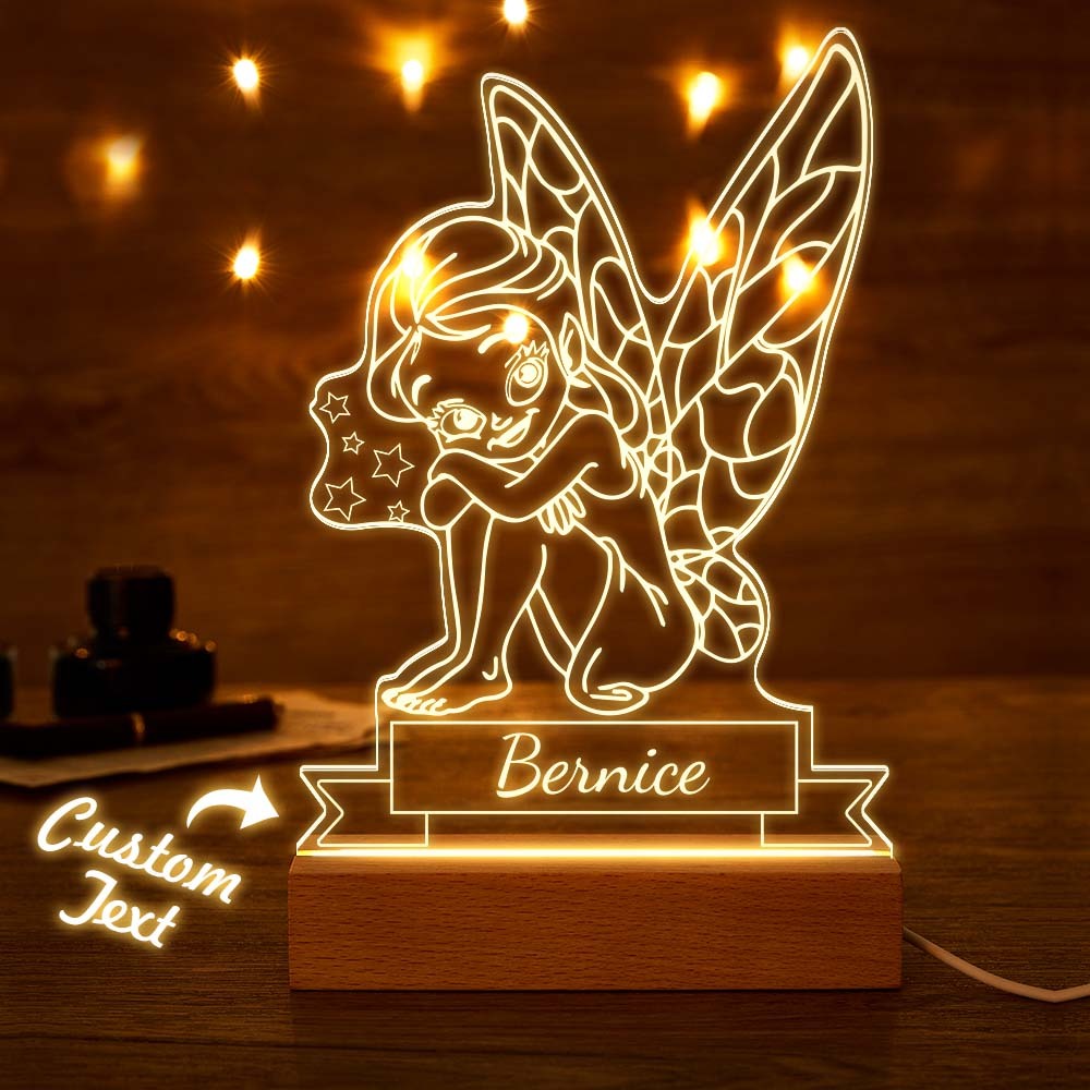 Nom Personnalisé Acrylique Veilleuse Lampe Personnalisée Fairy Lampe De Bureau Cadeau Pour Fille Ou Adulte - maplunelampefr