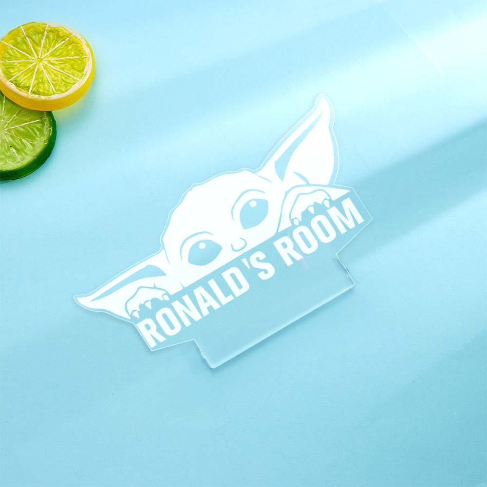 Personnalisé Starwars Yoda Grogu Veilleuse Led Acrylique Sept Couleurs Lampe Pour Bébé Chambre Décor - maplunelampefr