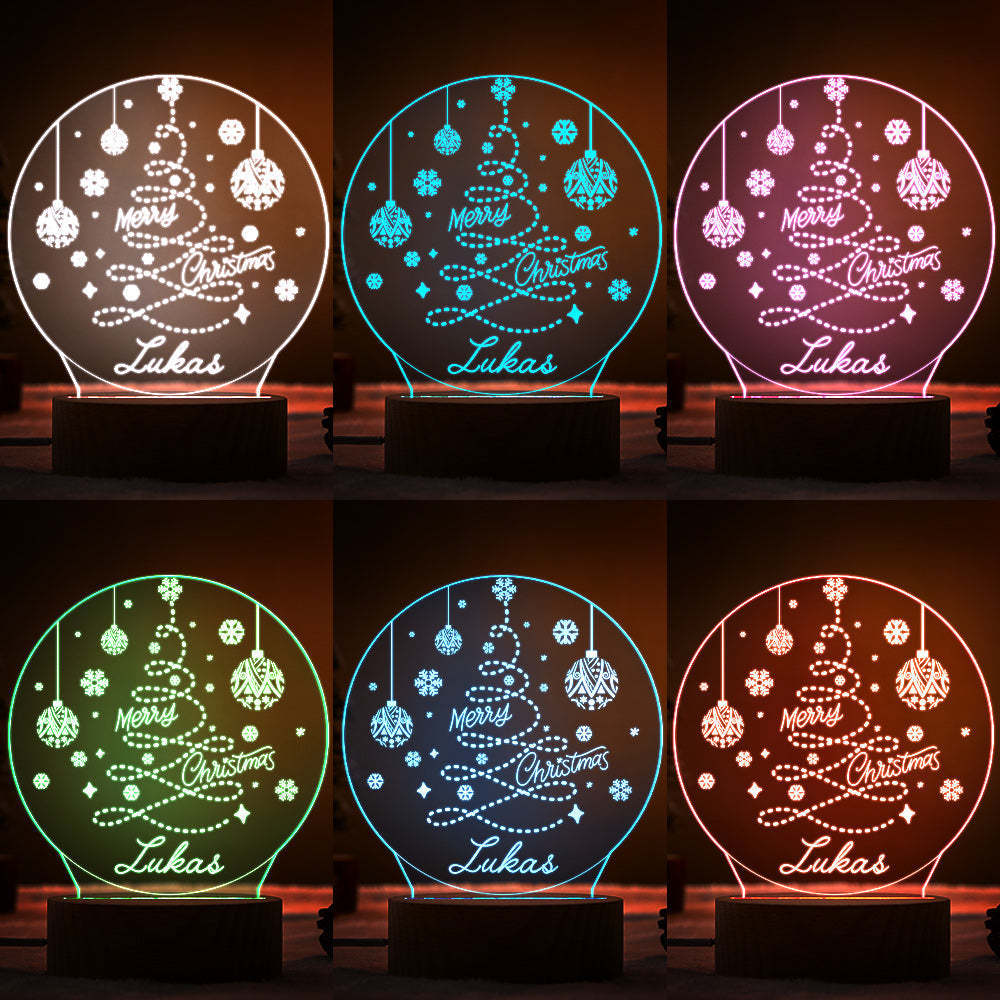 Lampe Menée Par Arbre De Noël Personnalisée Pour La Famille Avec Le Cadeau Nommé Pour Des Amis - maplunelampefr
