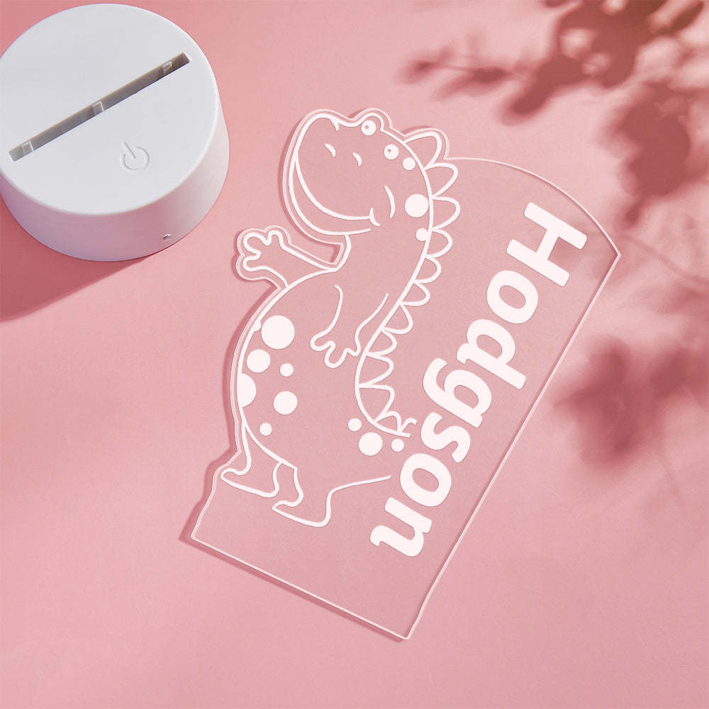 Signe De Nom Personnalisé D'enfants De Veilleuse De Dinosaure Pour Le Décor De La Chambre Du Garçon - maplunelampefr