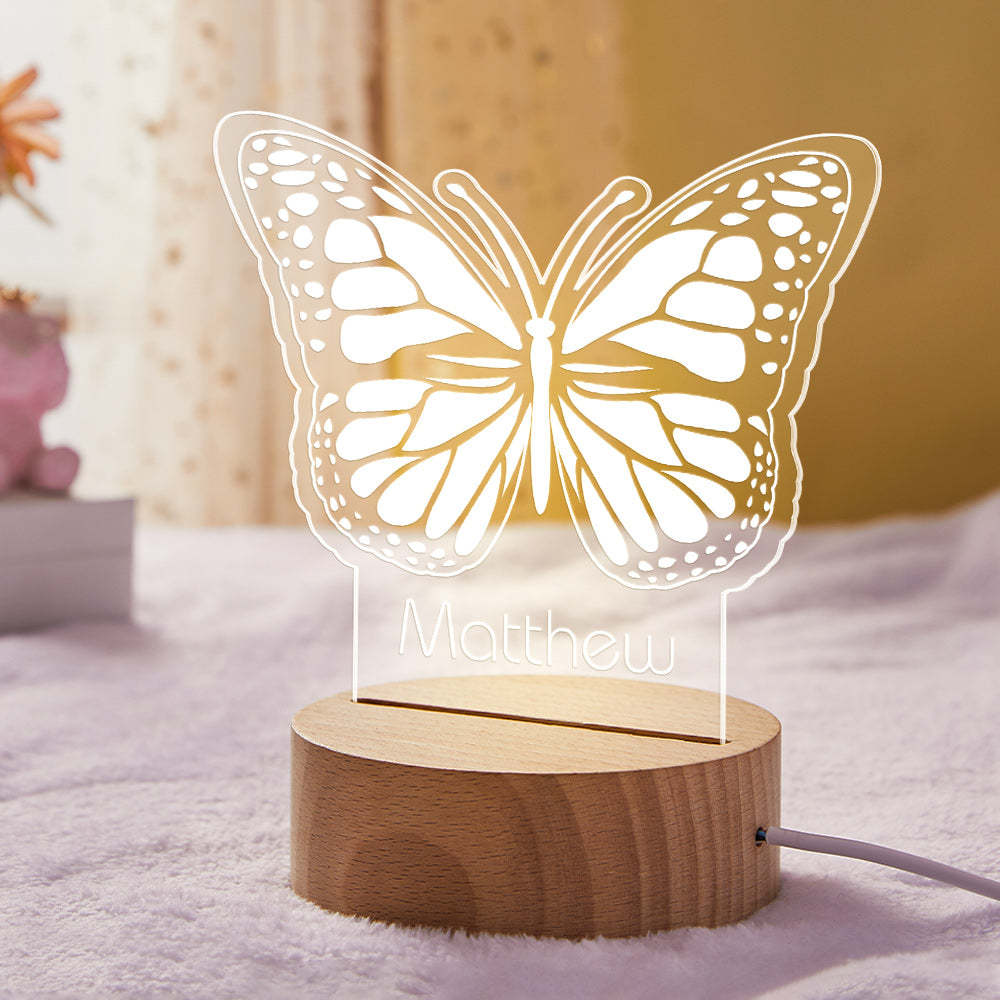 Fée Papillon Veilleuse Personnalisée Pour Cadeau De Pendaison De Crémaillère Bébé Fille Enfants - maplunelampefr