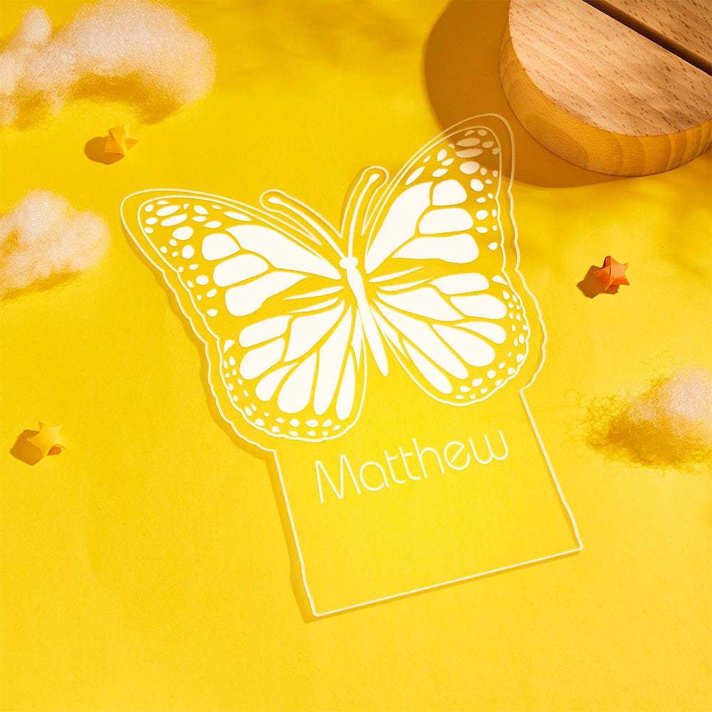 Fée Papillon Veilleuse Personnalisée Pour Cadeau De Pendaison De Crémaillère Bébé Fille Enfants - maplunelampefr