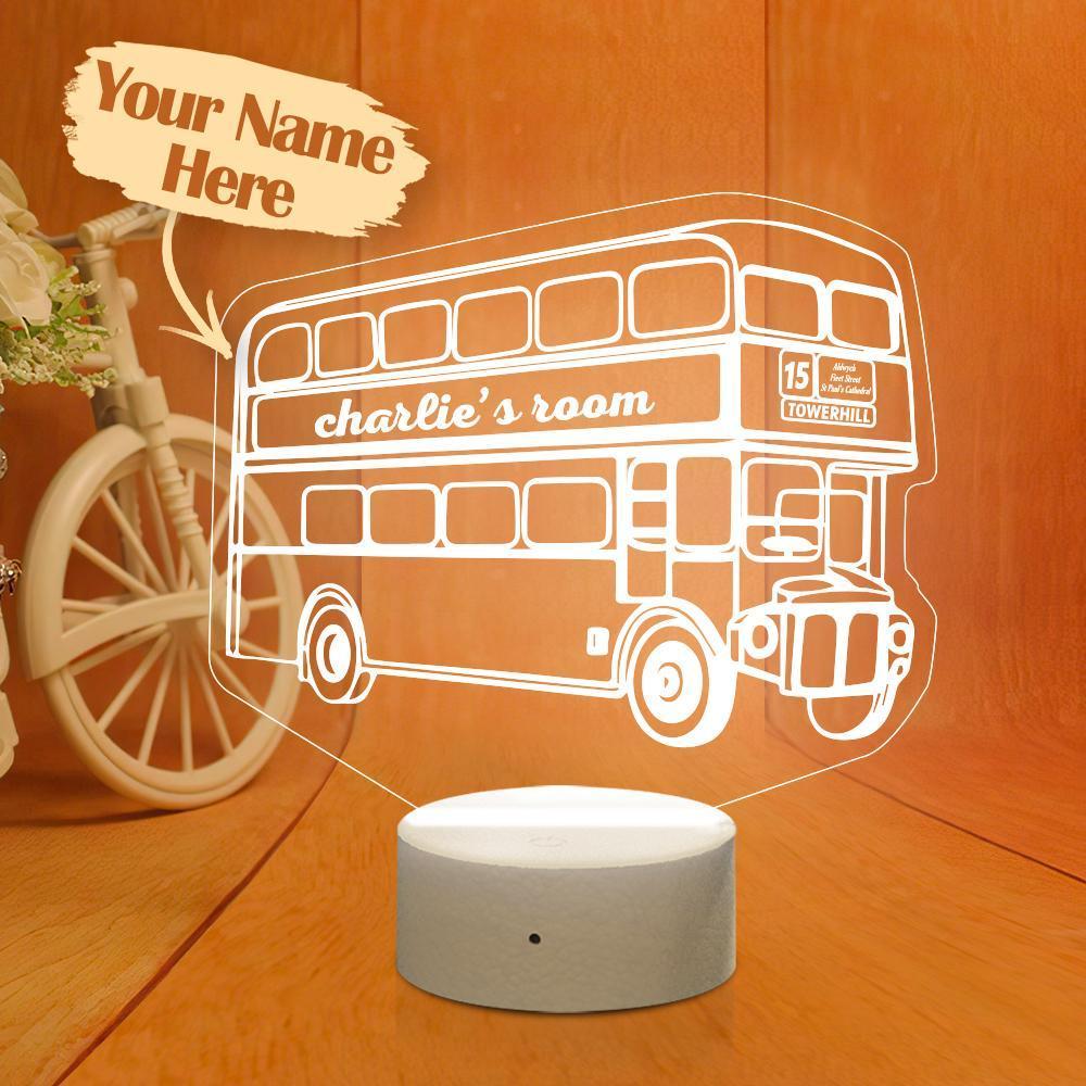 Lampe De Nuit Routemaster De Bus De Londres Personnalisée Impressions Pour Enfants - maplunelampefr