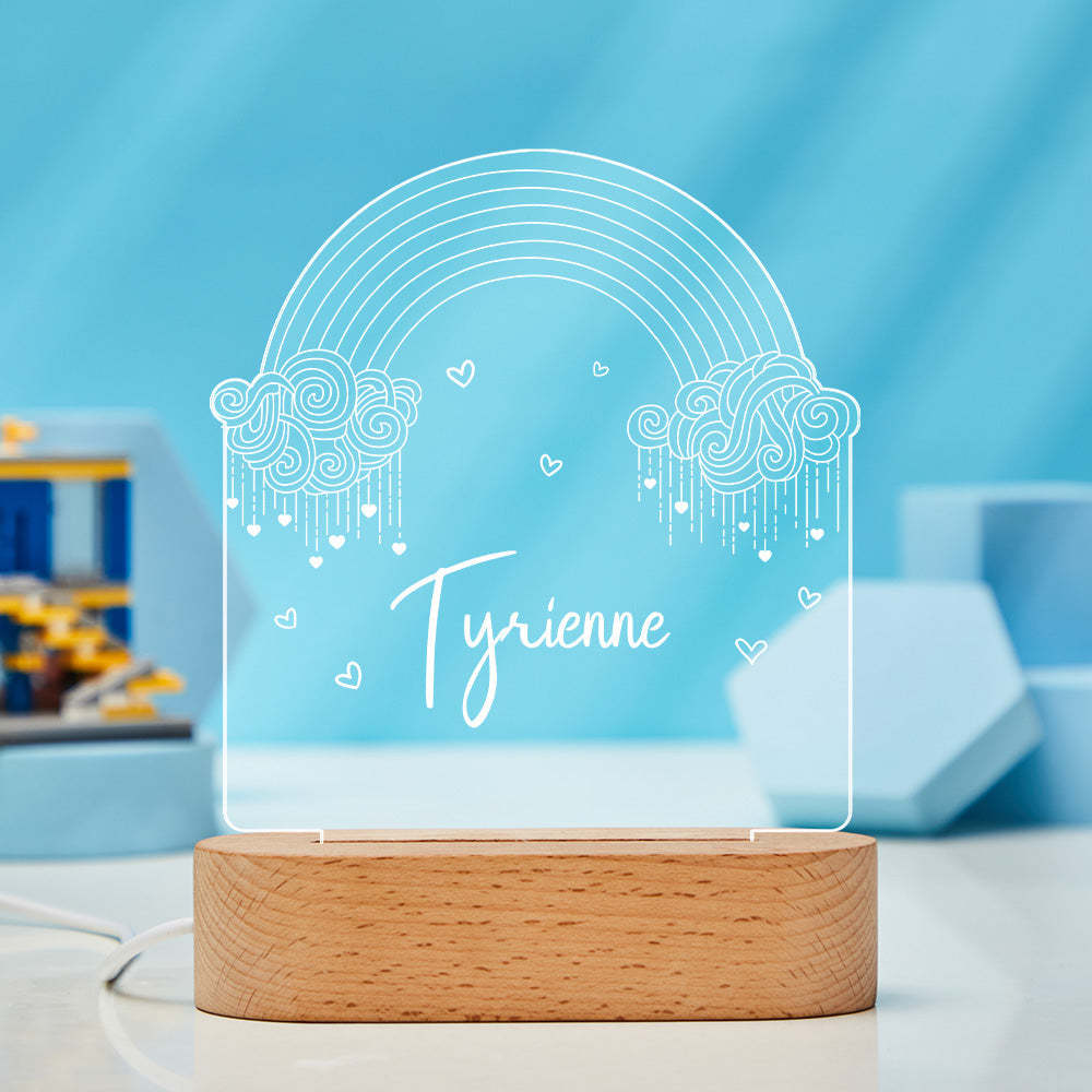 Veilleuse Personnalisée Arc-en-ciel Et Nuages led Pour Décor De Chambre D'enfants - maplunelampefr