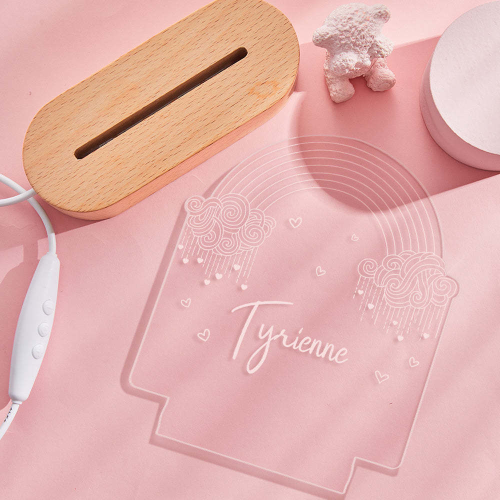 Veilleuse Personnalisée Arc-en-ciel Et Nuages led Pour Décor De Chambre D'enfants - maplunelampefr
