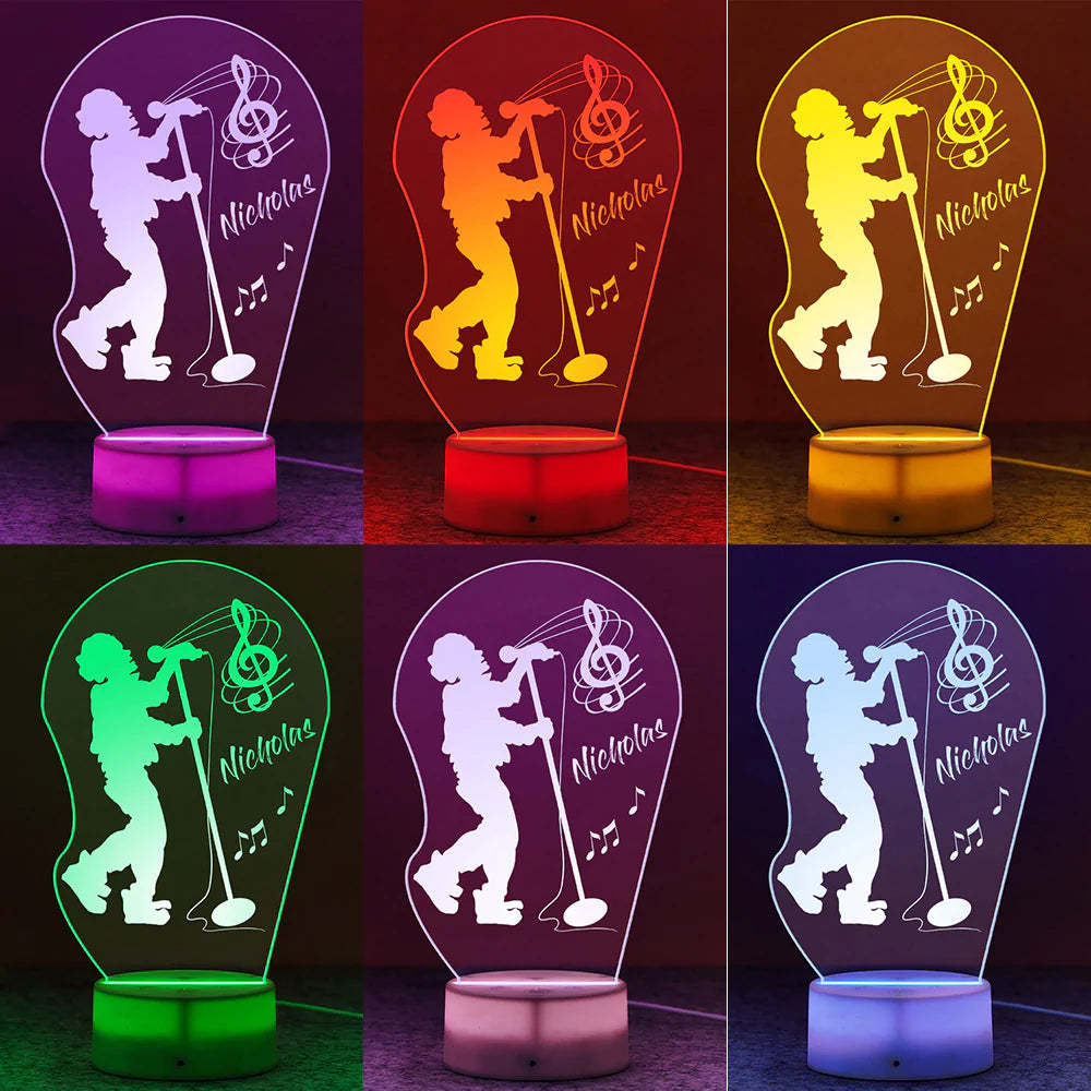 Personnalisé Gravé Led Veilleuse Acrylique Light Up Chanteur Lampe Cadeau Pour Elle - maplunelampefr