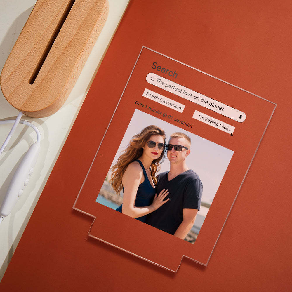 Photo Personnalisée Recherche Google Lampe Colorée Acrylique 3d Imprimé Veilleuse Proposition Cadeau De Jour D'anniversaire - maplunelampefr