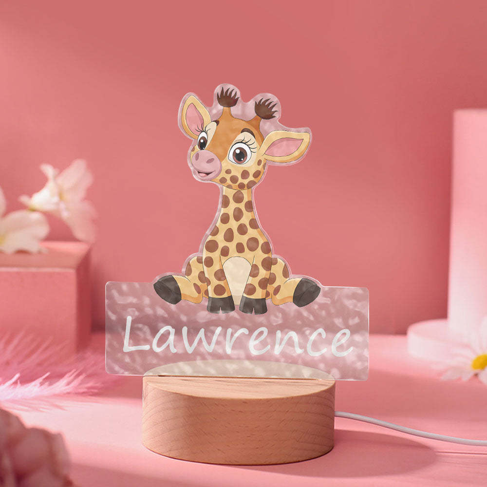 Veilleuse D'ondulation De L'eau De Nom De Girafe Mignonne Faite Sur Commande Pour Le Décor De Pépinière De Chambre À Coucher D'enfants - maplunelampefr