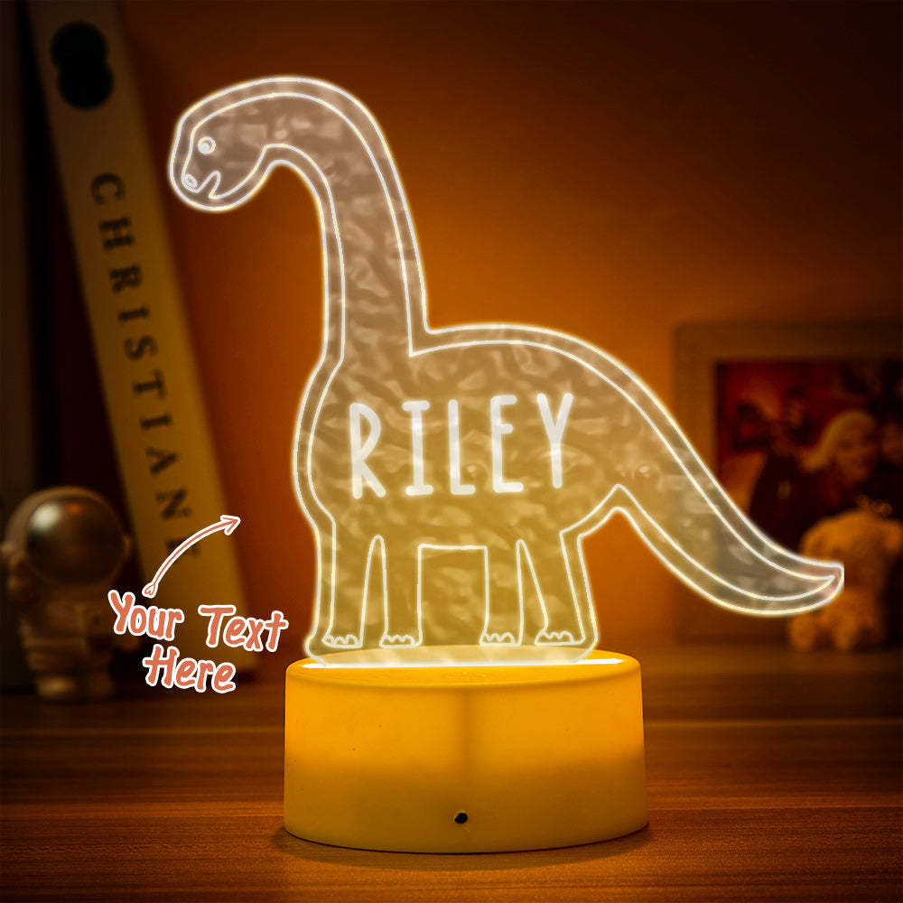 Lampe D'ondulation D'eau De Dinosaure Triceratops Personnalisée Avec Nom Personnalisé Night Light Kid's Bedroom Decor Children's Water Ripple Night Light - maplunelampefr