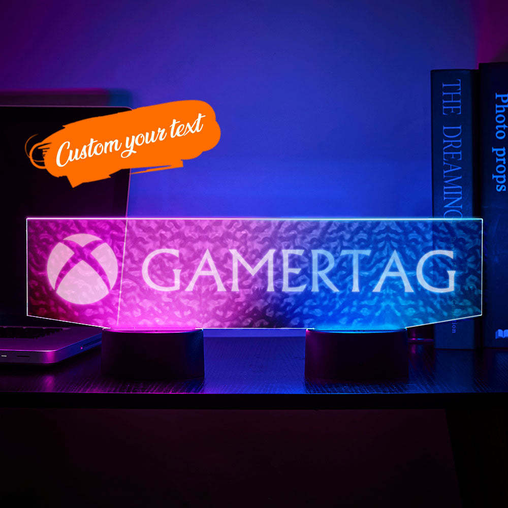 Personnalisé Xbox Water Ripple Night Light Gamertag Sign Double Base Led Rétro-éclairé Cadeau De Jeu Personnalisé - maplunelampefr