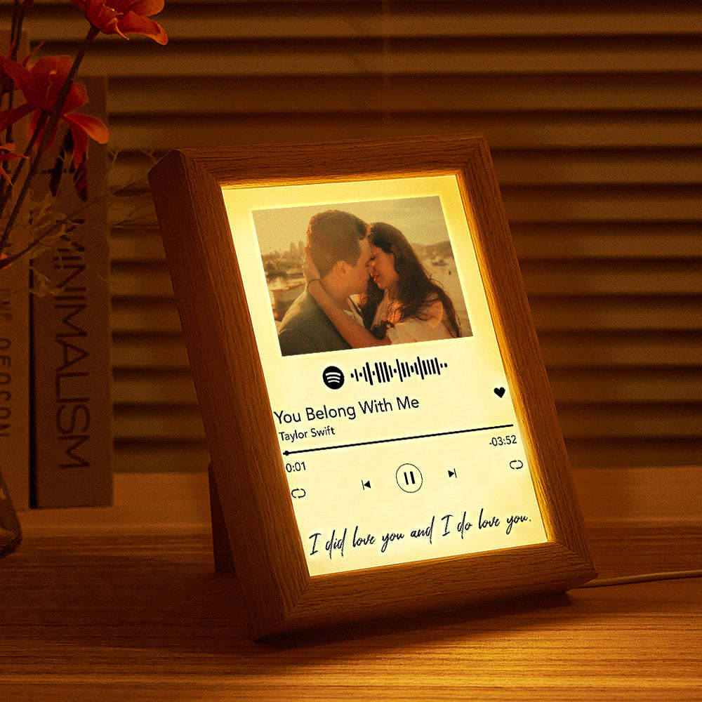 Cadre D'art D'image Lumineux De Code Spotify Personnalisé Avec Cadeau Décoratif Léger Pour La Maison Pour Les Amoureux - maplunelampefr