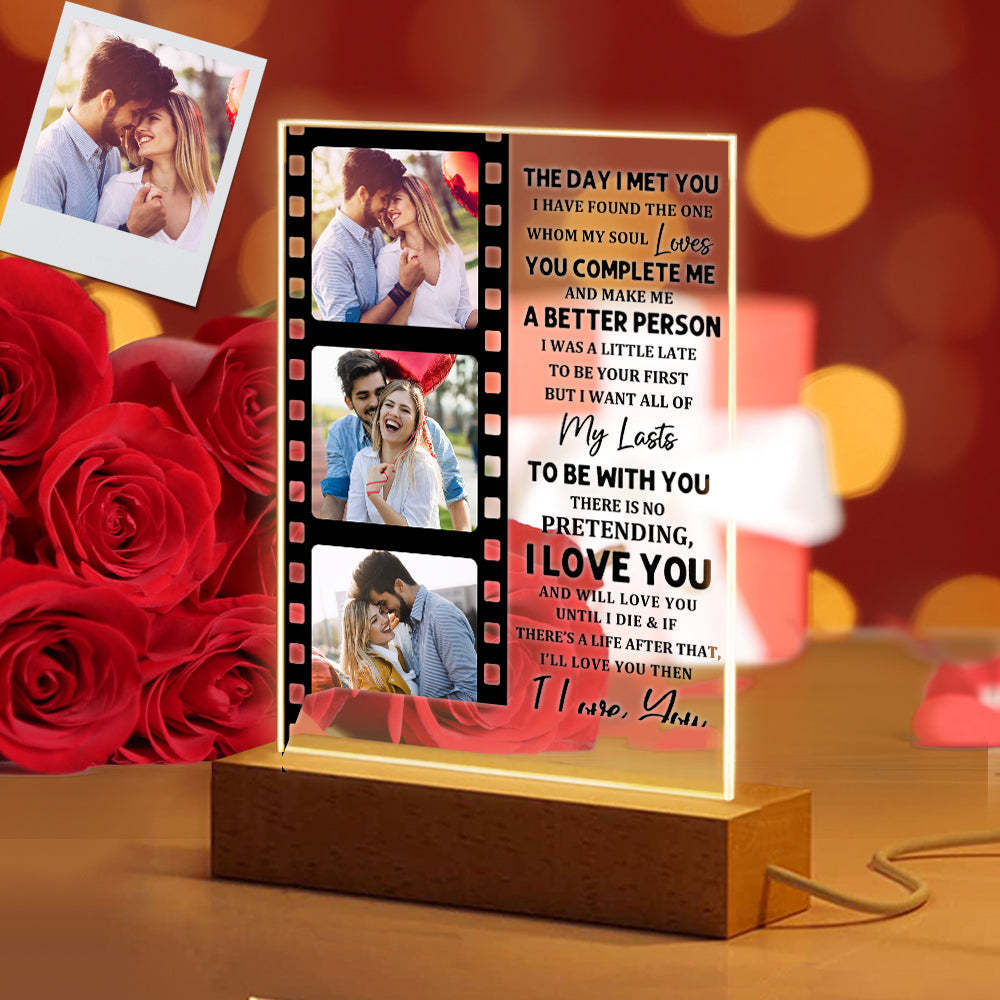 Veilleuse Acrylique Personnalisée Avec Photo Personnalisée, Cadeaux Romantiques Pour La Saint-valentin, Pour Les Amoureux - maplunelampefr