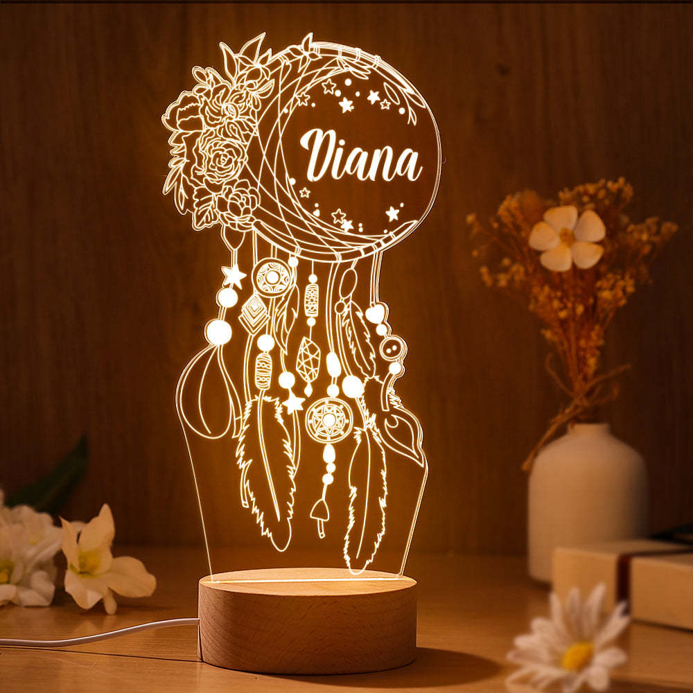 Nouveau-né Bébé Cadeaux Australie Personnalisé Capteur De Rêves Bureau Lampe De Chevet Veilleuse Personnalisée Lampe De Lune Personnalisée - maplunelampefr