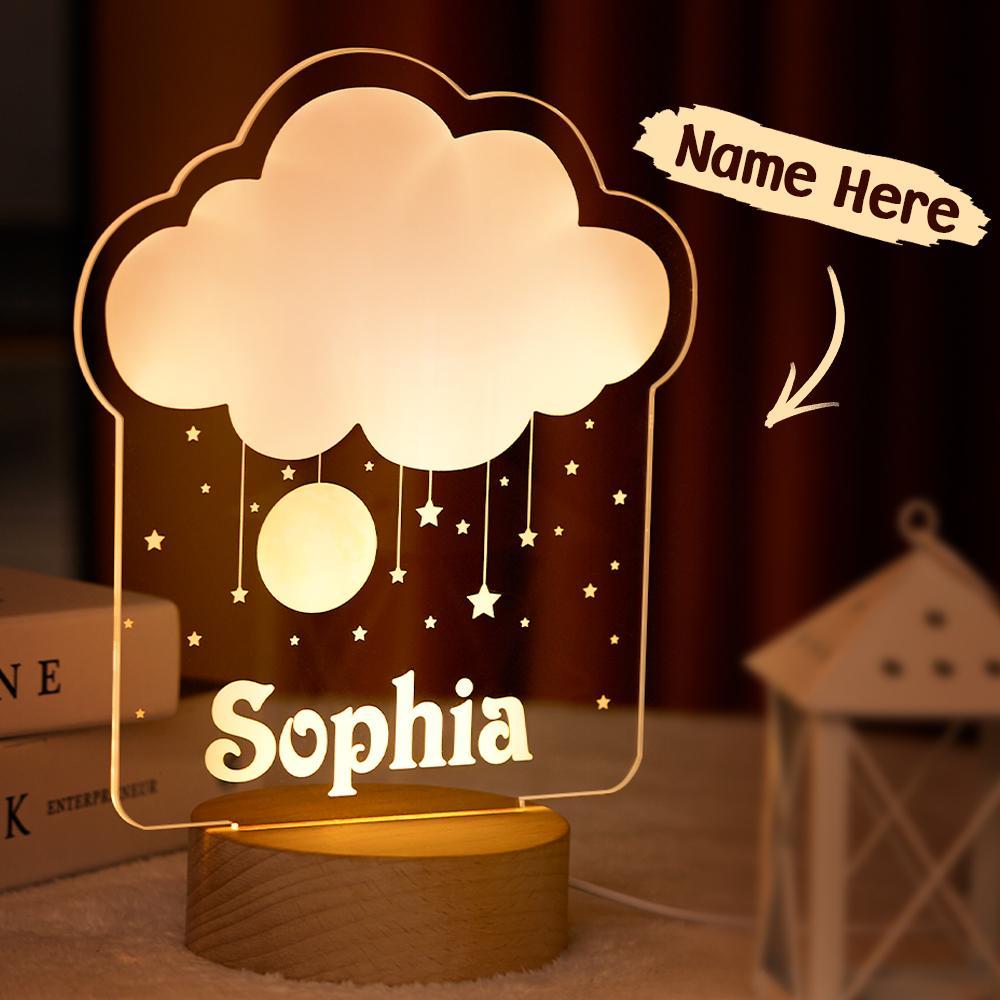 Veilleuse Enfant Avec Nom Personnalisé Lampe De Chambre De Pépinière Lampe De Table Personnalisée Décor De Pépinière Lampe À Led De Chambre À Coucher - maplunelampefr