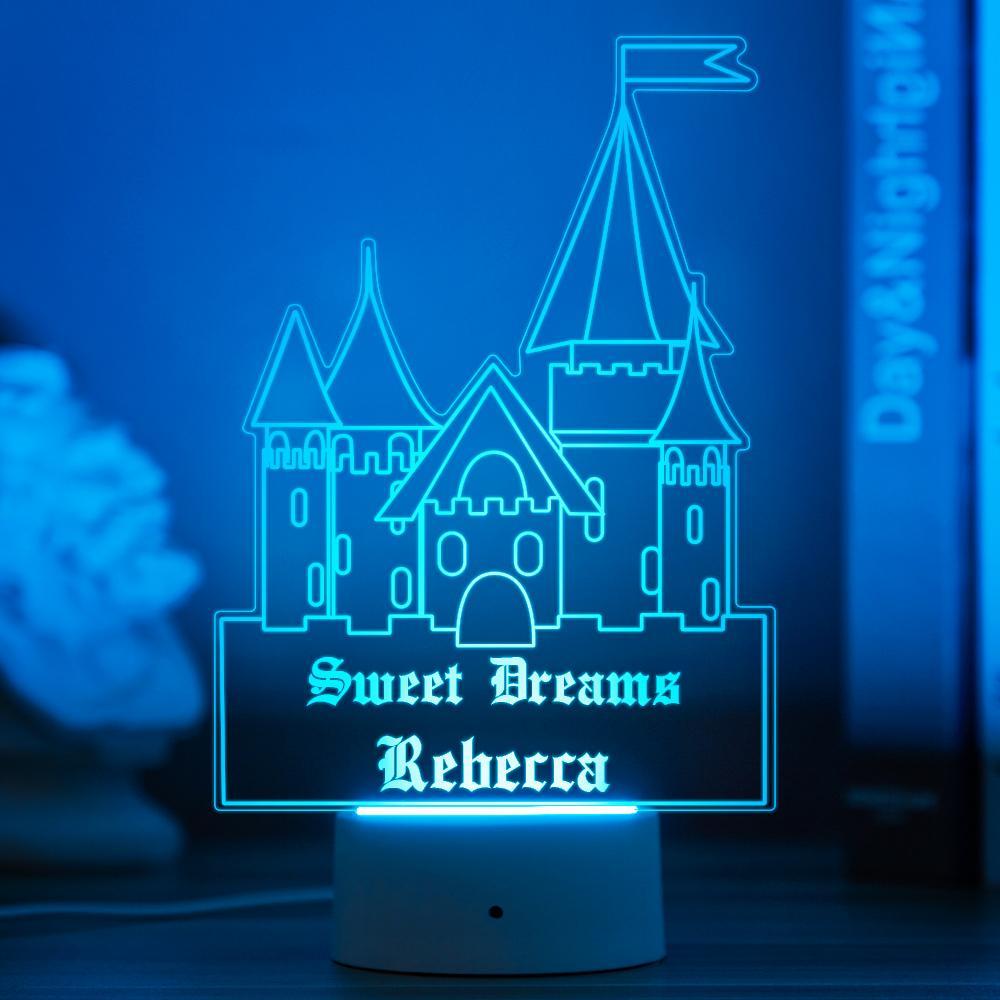 Veilleuse Led Personnalisée Bébé Cadeau Décor De Crèche Personnalisé Princesse Château Veilleuse - maplunelampefr