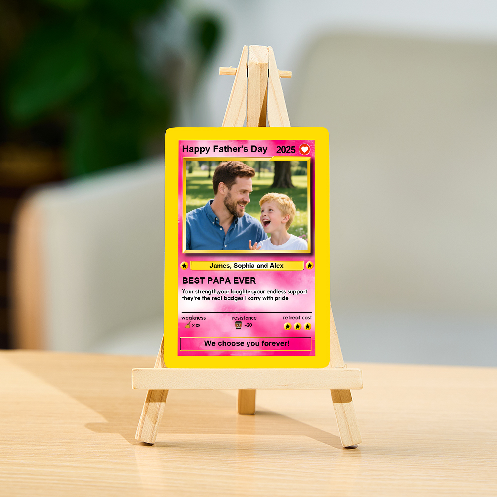 Nous Vous Choisissons Pour Toujours Carte Poke Personnalisée Cadeau De Fête Des Pères Pour Les Papas Aimant Poke Cadeau Pour Papa - MapLunelampeFr