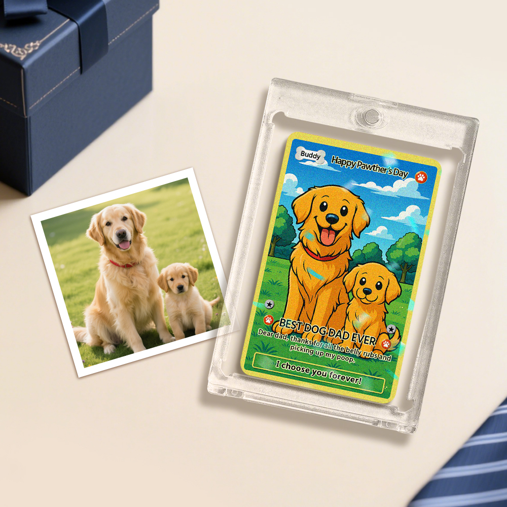 Cadeau Personnalisé De Carte De Papa Carte à Collectionner Photo Et Nom Personnalisée, Cadeau Unique Pour La Fête Des Pères Pour Papa - MapLunelampeFr
