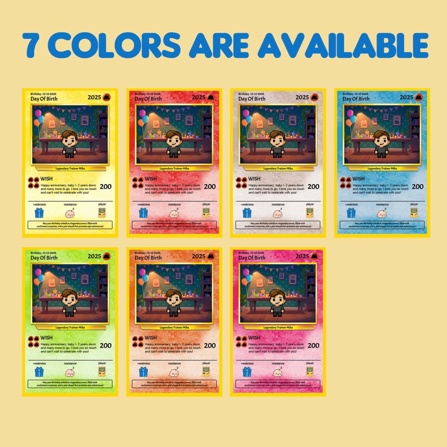 Cartes D'anniversaire Personnalisées De Dessin Animé, Carte Personnalisée Pour Cadeau D'anniversaire D'enfant, Cadeau De Petit Ami, Souvenir D'anniversaire, Carte De Vœux D'anniversaire - MapLunelampeFr