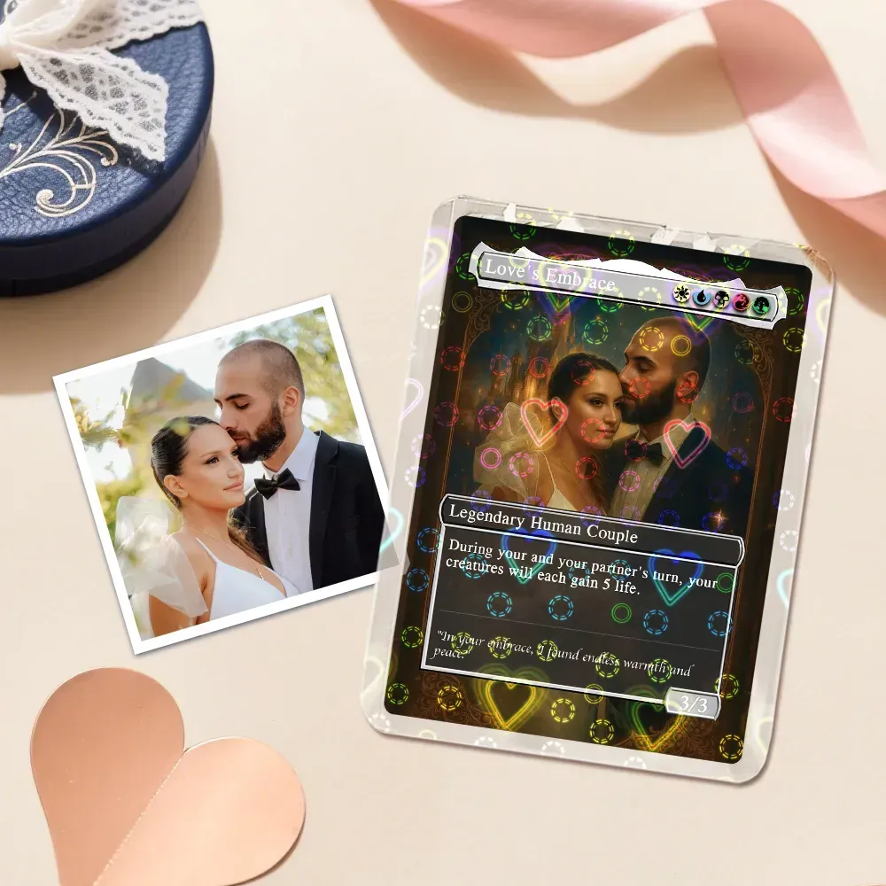 Carte Magique De Couple D’anime Personnalisée, Carte D’anime Magique Photo Personnalisée, Cadeau Pour Les Couples - MapLunelampeFr