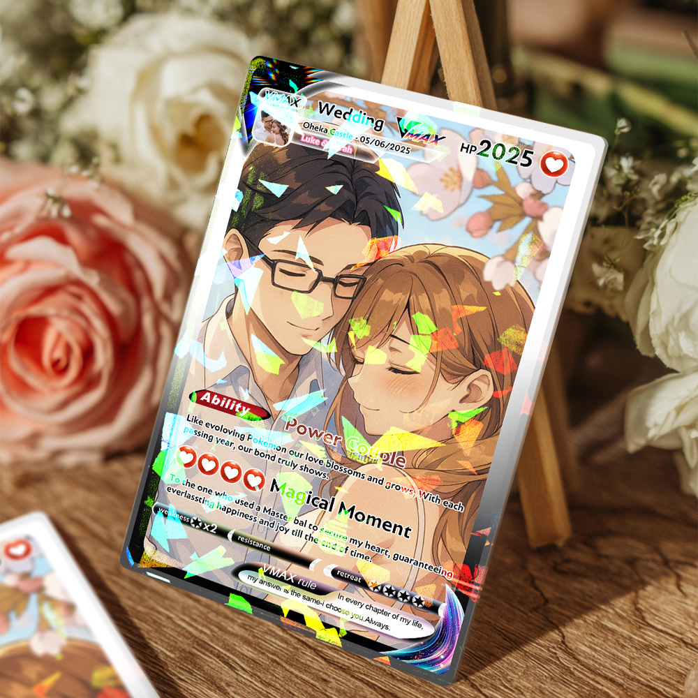 Carte De Couple Anime Personnalisée, Cadeau Romantique De Saint-valentin Pour Couple, Souvenir De Collection Unique, Cadeau De Mariage - MapLunelampeFr