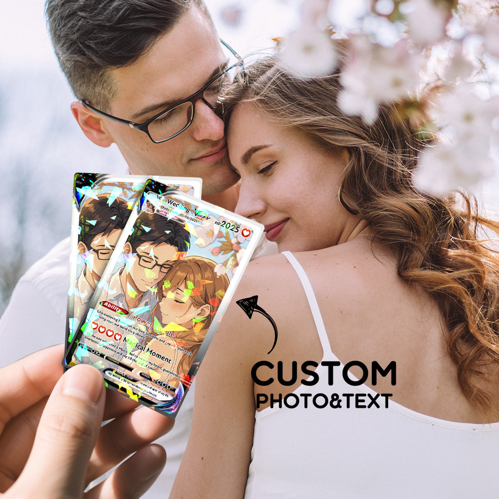 Carte De Couple Anime Personnalisée, Cadeau Romantique De Saint-valentin Pour Couple, Souvenir De Collection Unique, Cadeau De Mariage - MapLunelampeFr