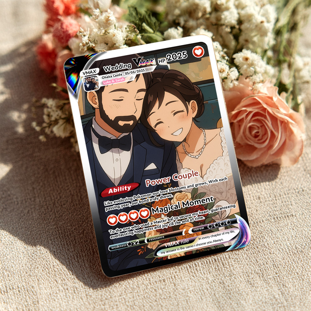 Carte De Couple Anime Personnalisée, Cadeau Romantique De Saint-valentin Pour Couple, Souvenir De Collection Unique, Cadeau De Mariage - MapLunelampeFr