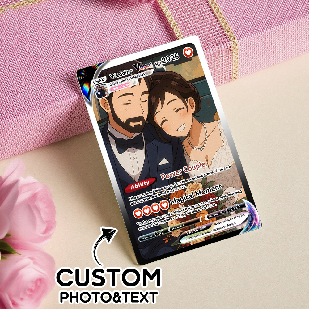 Carte De Couple Anime Personnalisée, Cadeau Romantique De Saint-valentin Pour Couple, Souvenir De Collection Unique, Cadeau De Mariage - MapLunelampeFr