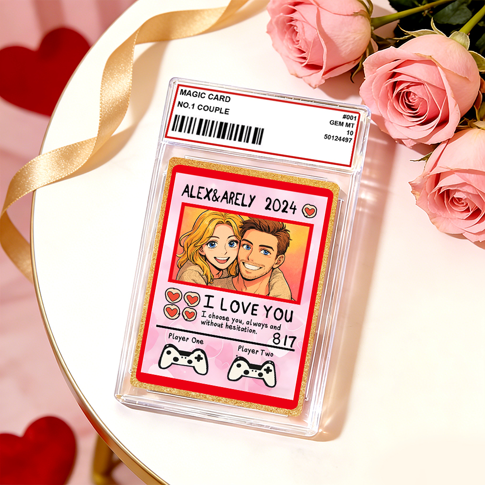 Carte De Saint-valentin Personnalisée Pour Couple, Carte D'anniversaire Personnalisée Avec Photo De Couple Style Anime, Cadeau Idéal Pour La Saint-valentin. - MapLunelampeFr