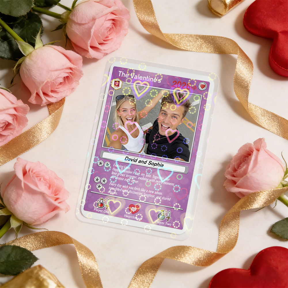 Carte De Saint-valentin Personnalisée Pour Couple, Carte D'anniversaire Personnalisée Avec Photo De Couple Style Anime, Cadeau Idéal Pour La Saint-valentin. - MapLunelampeFr