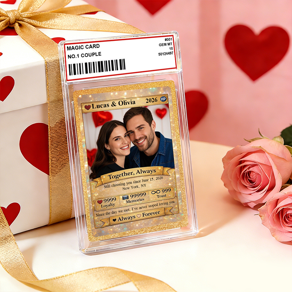 Carte De Saint-valentin Personnalisée Pour Couple, Carte D'anniversaire Personnalisée Avec Photo De Couple Style Anime, Cadeau Idéal Pour La Saint-valentin. - MapLunelampeFr