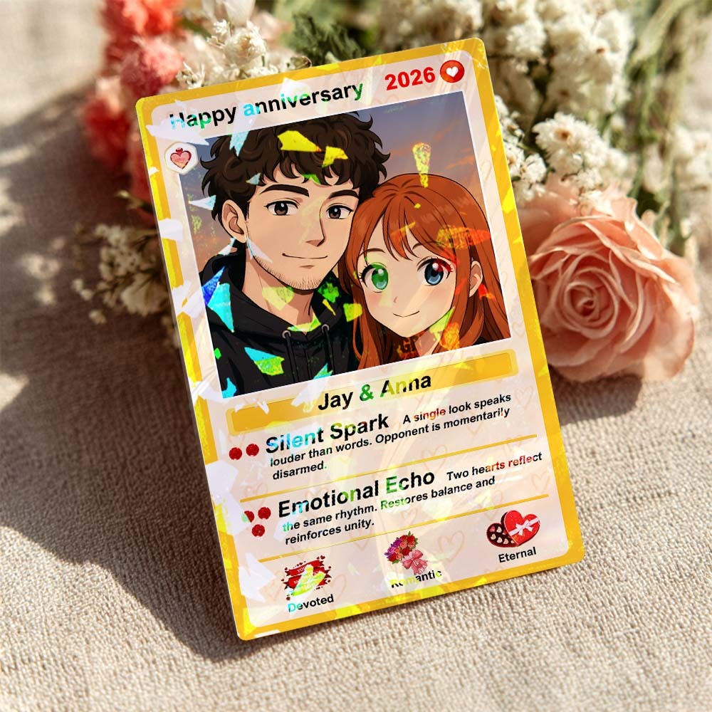 Carte D’anniversaire De Couple Pkm Personnalisée, Cadeau Personnalisé De La Saint-Valentin Pour Les Couples, Souvenir D’anniversaire - MapLunelampeFr