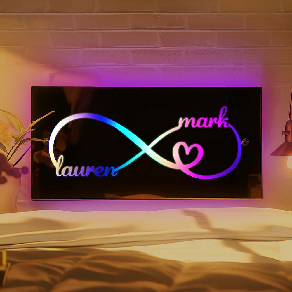 Nom Personnalis¨¦ Miroir Lumi¨¨re Personnalis¨¦ Couple Cadeau De No?l - maplunelampefr