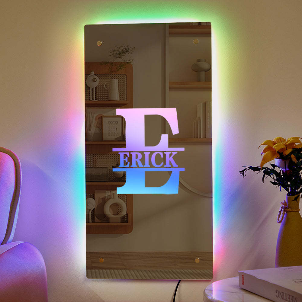 Cadeau De Famille De Monogramme De Miroir Mural De Lettre Personnalisée - maplunelampefr