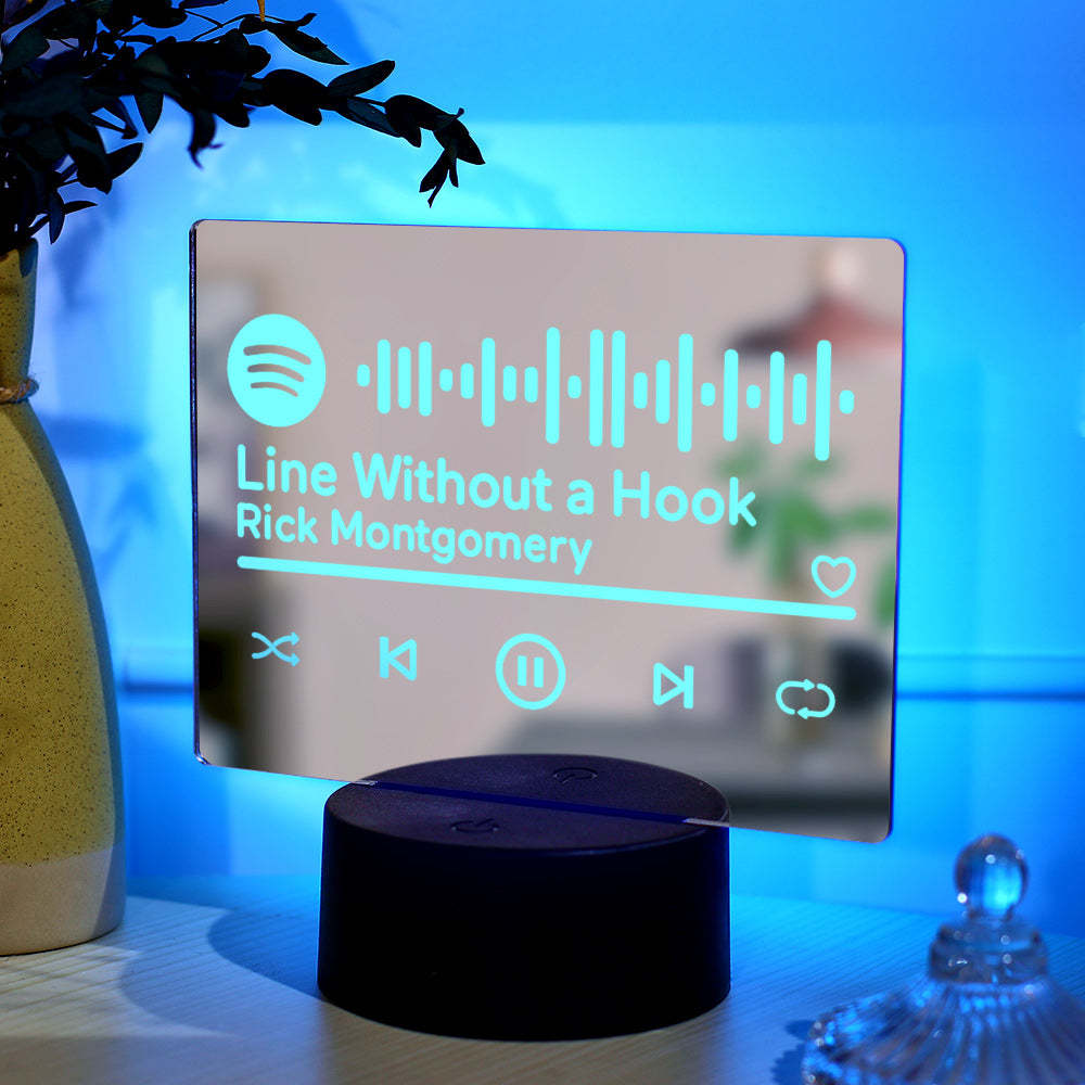 Cadeau De Musique De Lampe De Lumière De Miroir De Code Spotify Scannable - maplunelampefr