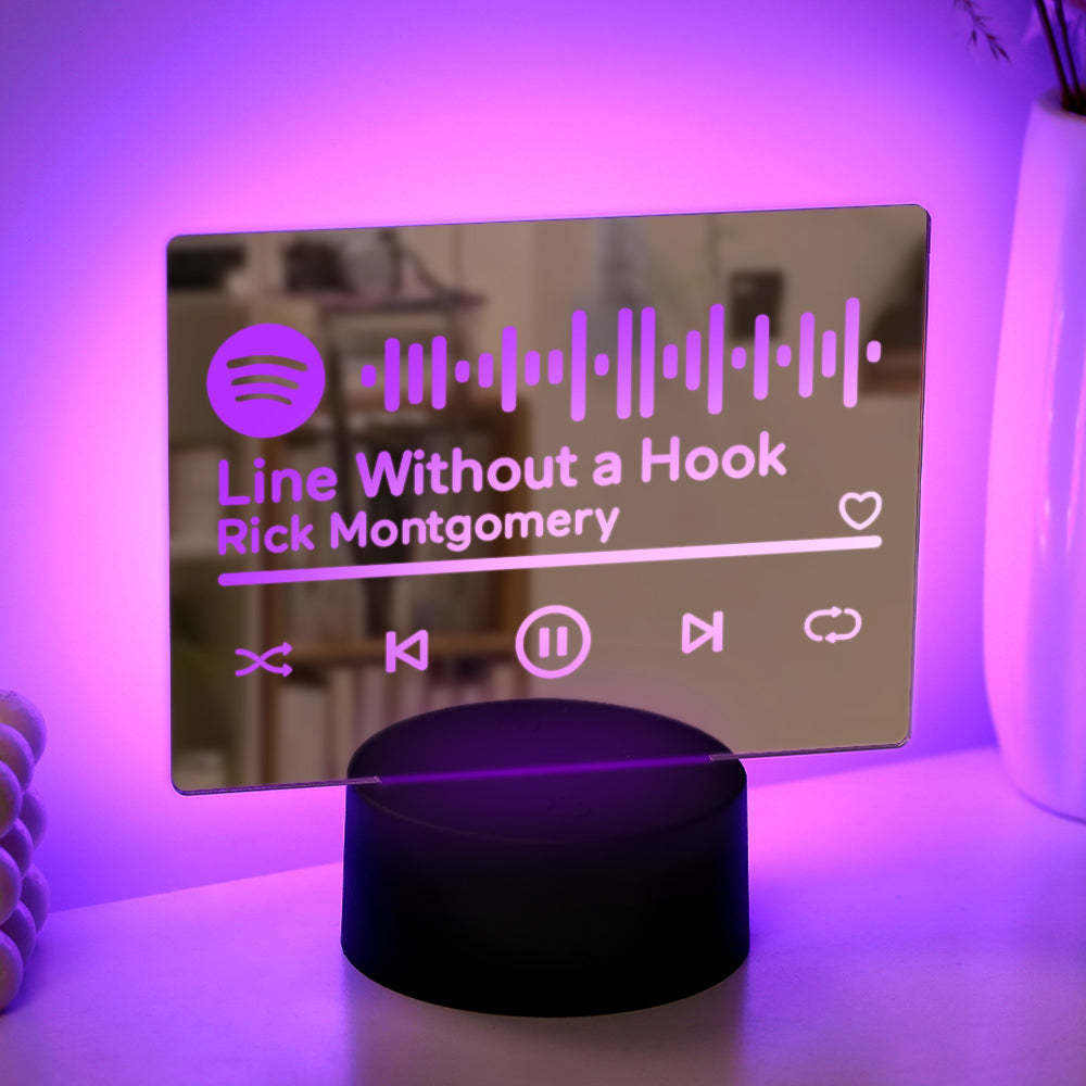 Cadeau De Musique De Lampe De Lumière De Miroir De Code Spotify Scannable - maplunelampefr