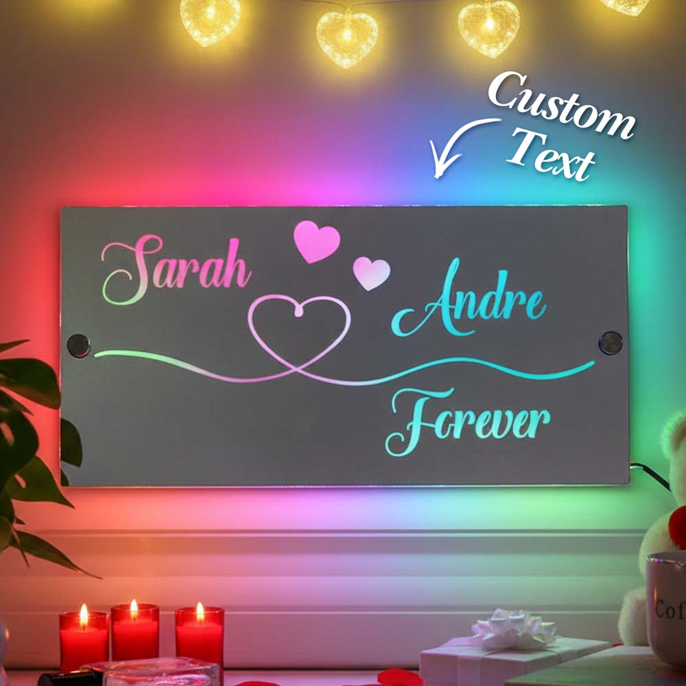 Cadeau De Saint-valentin : Décoration Murale Led Personnalisée Et Créative Pour La Chambre, Miroir Suspendu Avec Votre Nom, Panneau Lumineux Personnalisé.