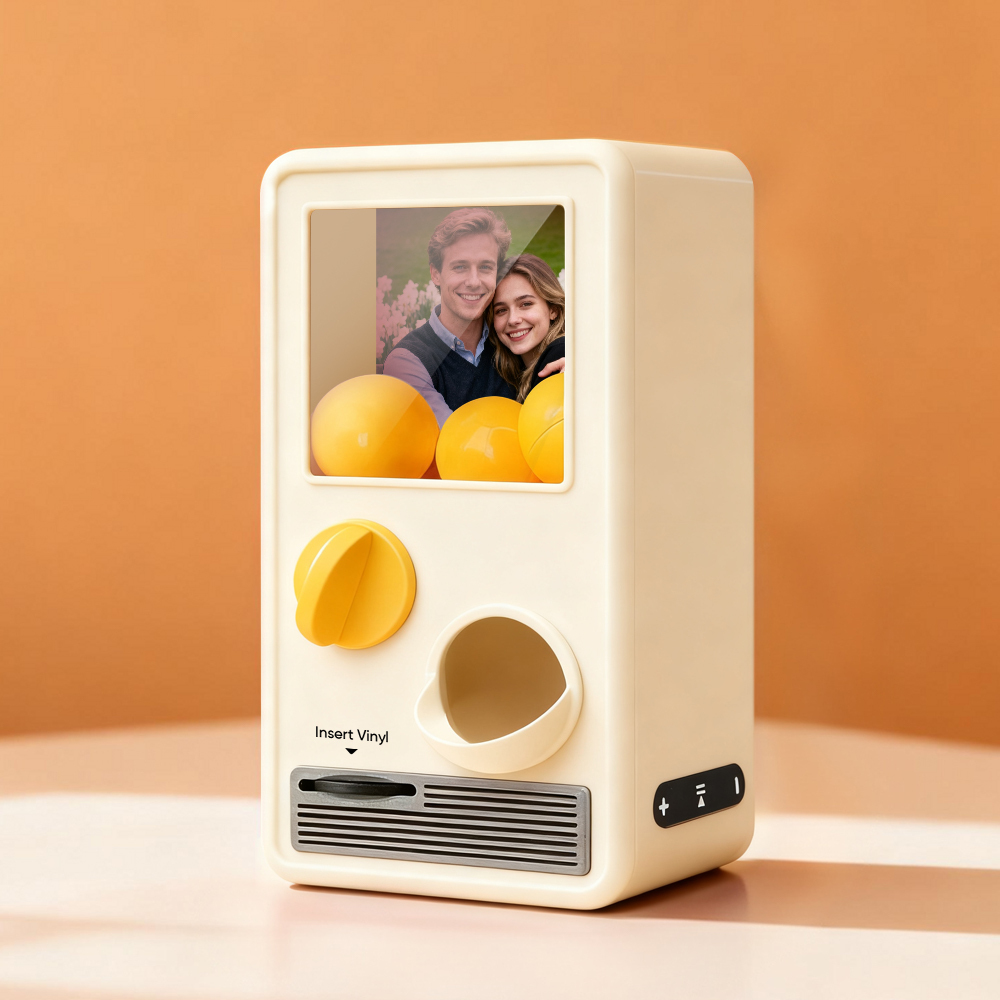 Machine Gachapon Musicale Et Photo Personnalisée, Coffret Mini-disque, Cadeau D'anniversaire Ou De Noël - MapLunelampeFr
