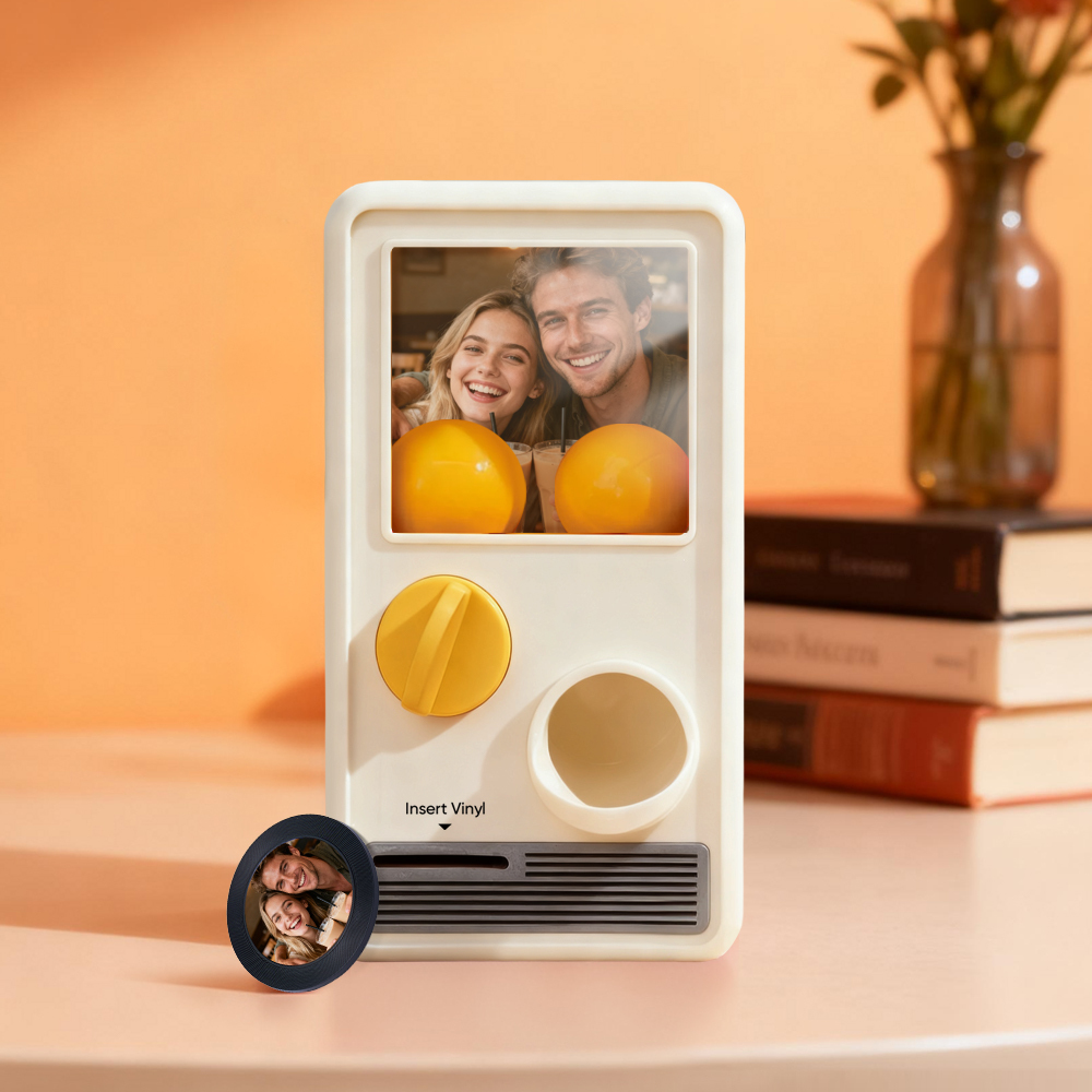 Machine Gachapon Musicale Et Photo Personnalisée, Coffret Mini-disque, Cadeau D'anniversaire Ou De Noël - MapLunelampeFr