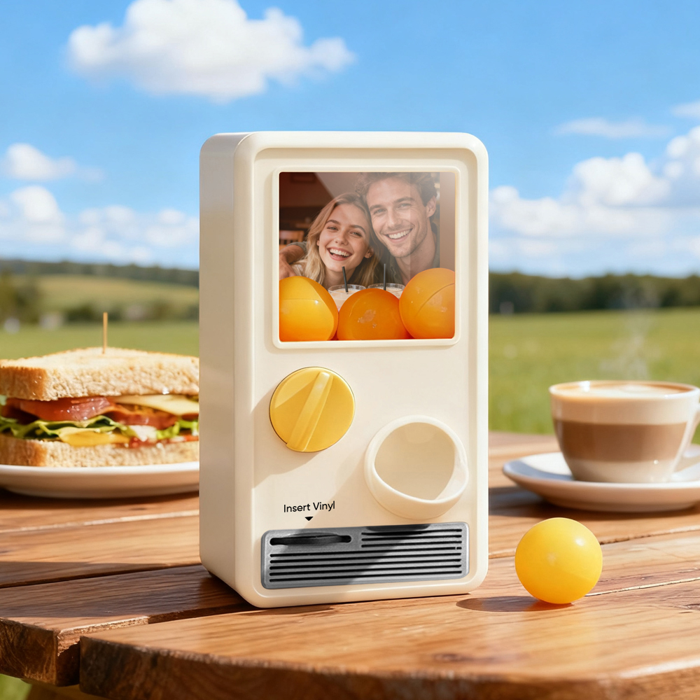 Machine Gachapon Musicale Et Photo Personnalisée, Coffret Mini-disque, Cadeau D'anniversaire Ou De Noël - MapLunelampeFr