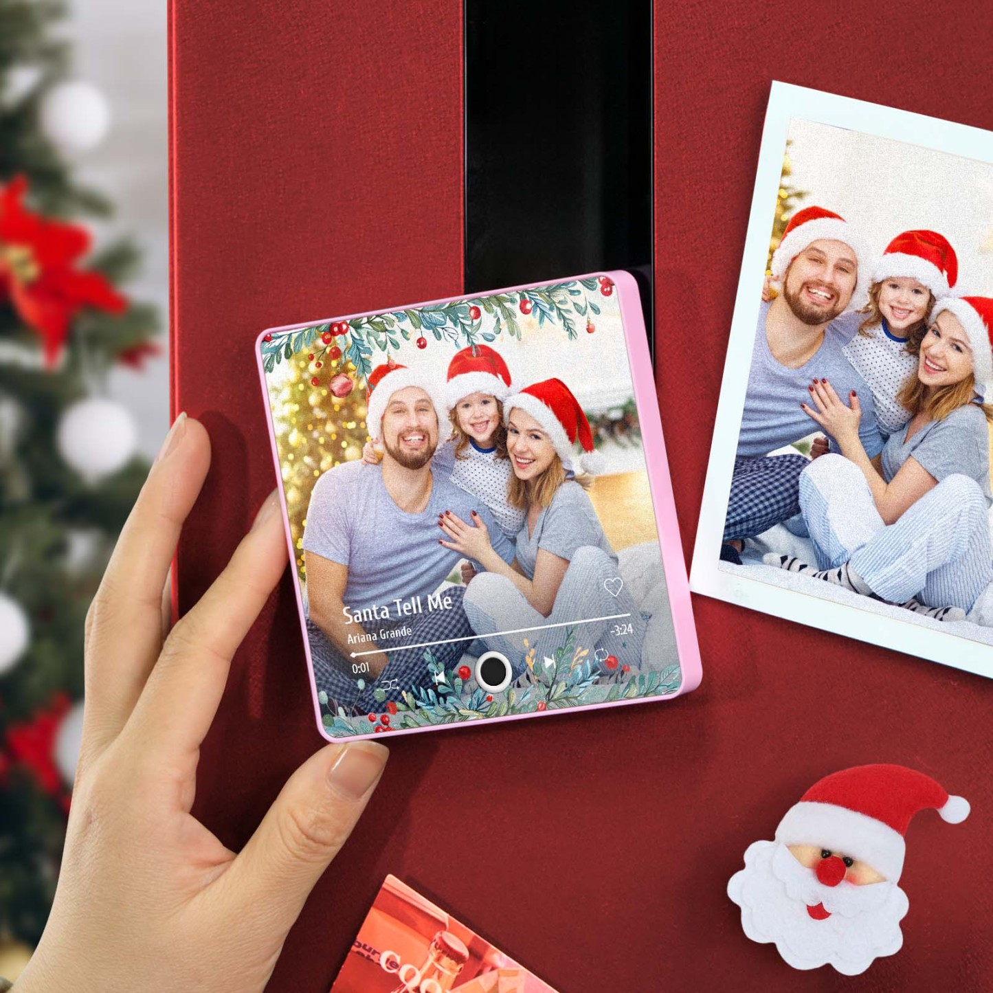 Aimant De Réfrigérateur Avec Photo Personnalisée, Cadeaux De Noël Pour Les Amoureux, Aimants Musicaux Personnalisés, Peuvent Jouer Des Chansons - MapLunelampeFr