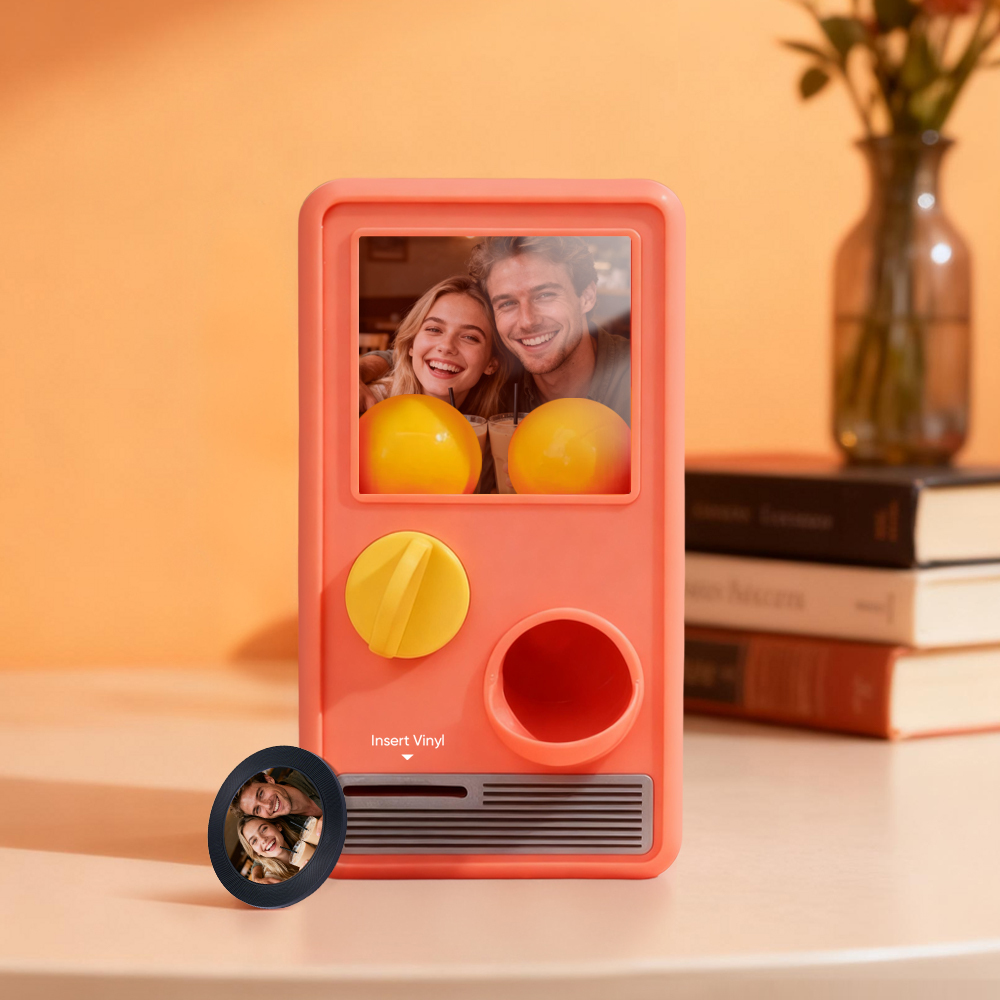 Machine Gachapon Musicale Et Photo Personnalisée, Coffret Mini-disque, Cadeau D'anniversaire Ou De Noël - MapLunelampeFr