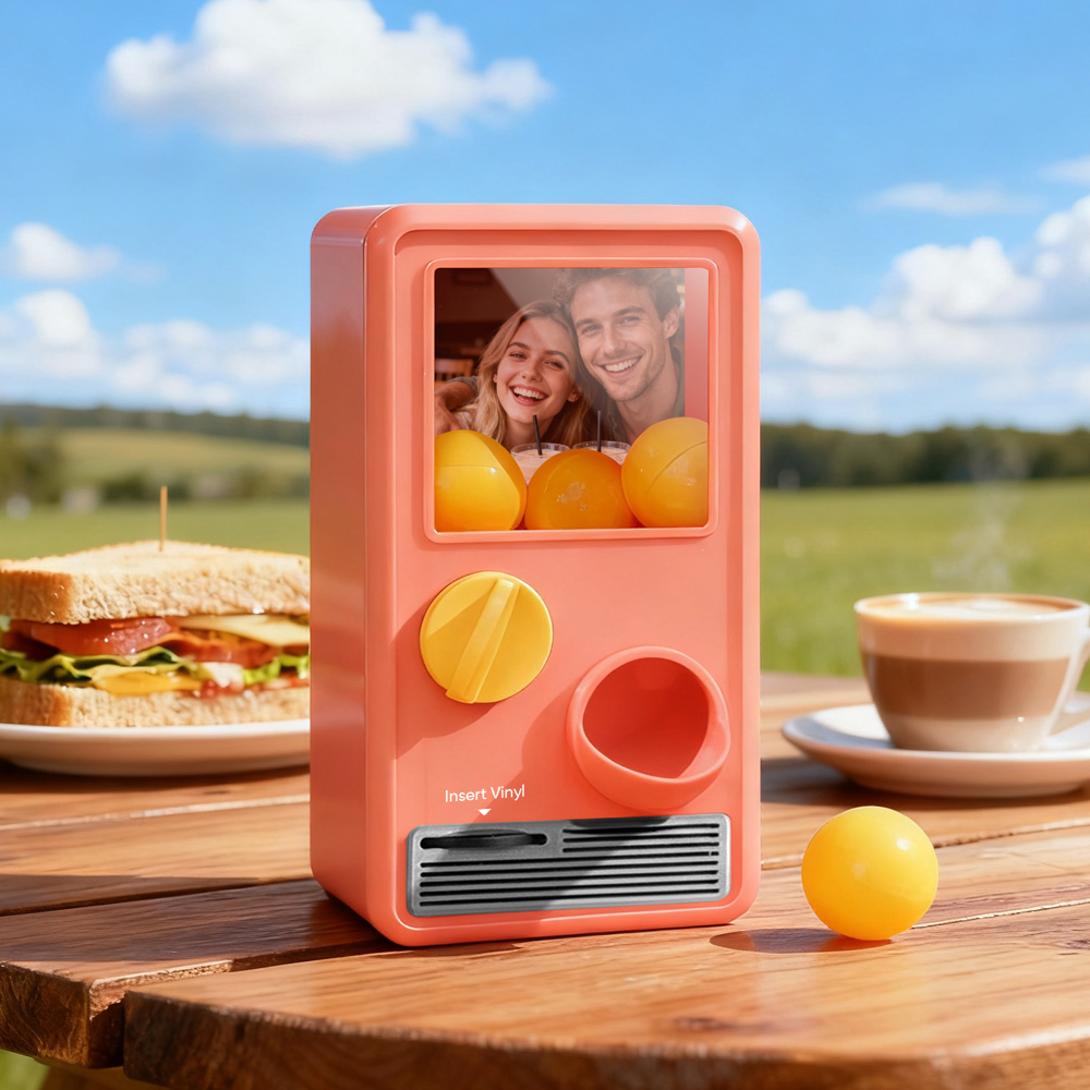 Machine Gachapon Musicale Et Photo Personnalisée, Coffret Mini-disque, Cadeau D'anniversaire Ou De Noël - MapLunelampeFr