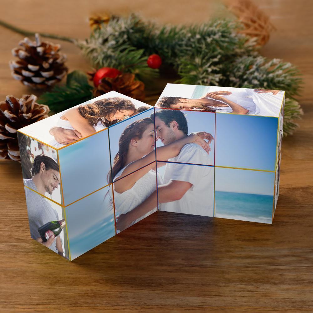 Cube Rubik Personnalisé Avec Photo, Cube Photo Infini Et Dessin Animé, Cube Photo Pliable Pour Couple, Cadeau Idéal Pour Noël - MapLunelampeFr