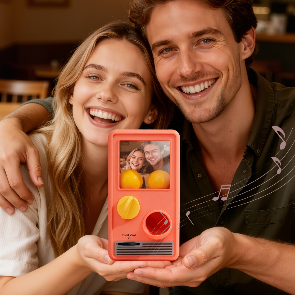 Machine Gachapon Musicale Et Photo Personnalisée, Coffret Mini-disque, Cadeau D'anniversaire Ou De Noël - MapLunelampeFr
