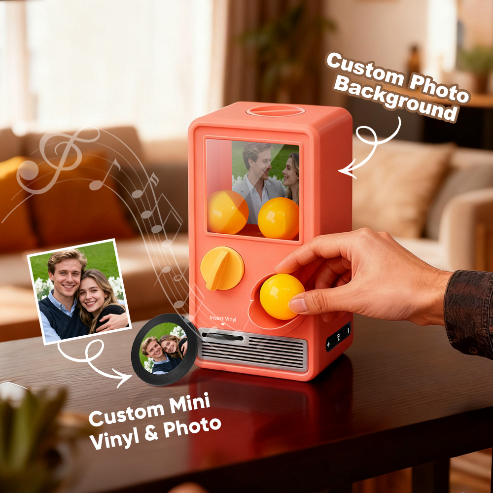 Machine Gachapon Musicale Et Photo Personnalisée, Coffret Mini-disque, Cadeau D'anniversaire Ou De Noël - MapLunelampeFr