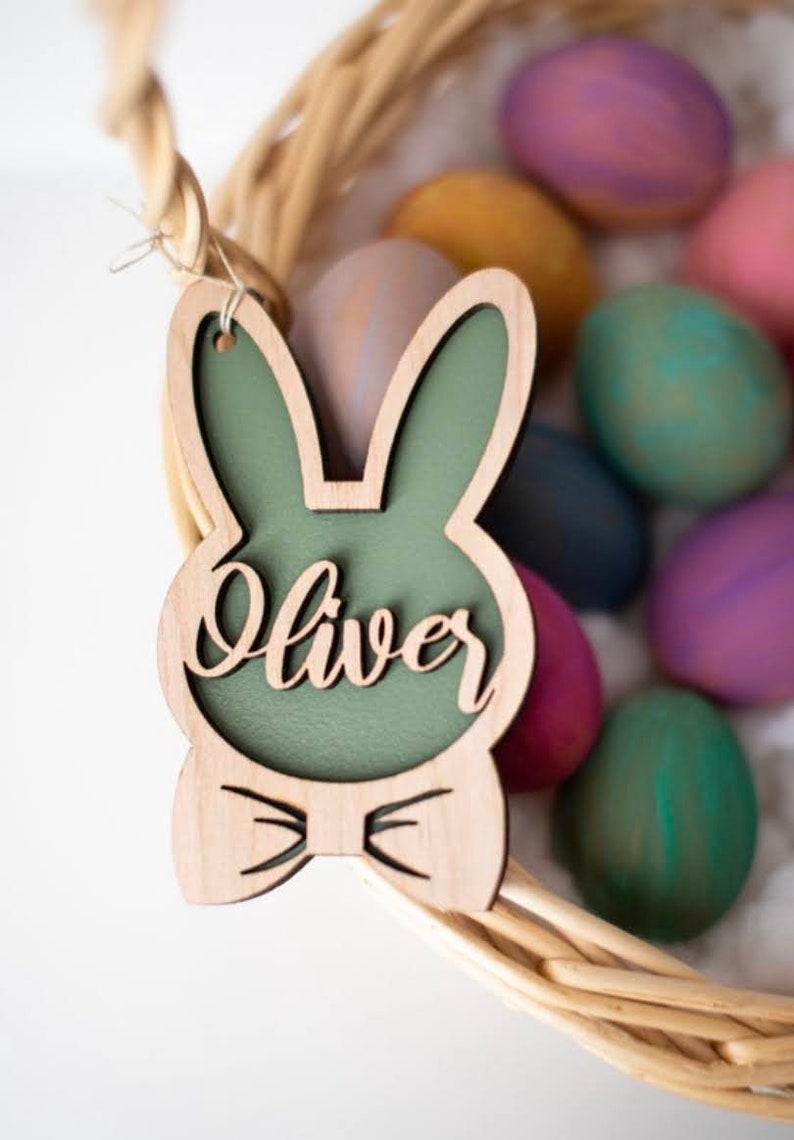 Étiquette De Panier De Pâques Personnalisée En Forme De Lapin, Marque-place De Pâques Personnalisé, Nom Du Panier De Pâques, Breloque Pour Panier De Pâques Pour Enfant, Cadeau Pour Enfant - MapLunelampeFr
