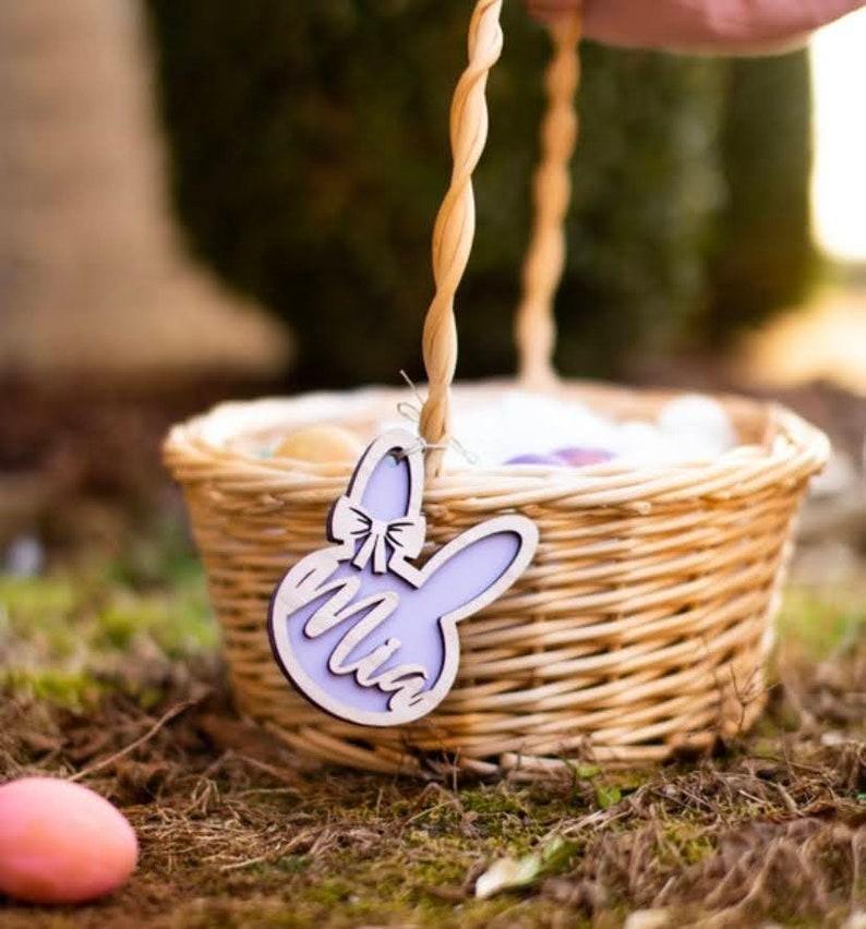 Étiquette De Panier De Pâques Personnalisée En Forme De Lapin, Marque-place De Pâques Personnalisé, Nom Du Panier De Pâques, Breloque Pour Panier De Pâques Pour Enfant, Cadeau Pour Enfant - MapLunelampeFr