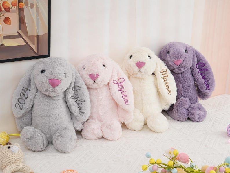 Lapin Brodé De Pâques Personnalisé, Lapin Monogrammé, Cadeau De Bébé Nouveau-né, Cadeau De Baby Shower, Animal En Peluche, Jouet De Lapin En Peluche, Cadeau Pour Enfant - MapLunelampeFr