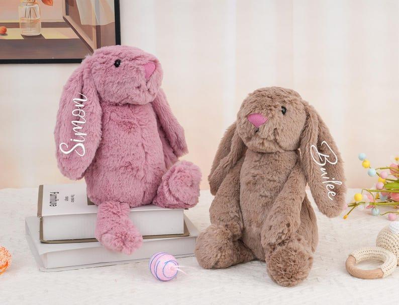 Lapin Brodé De Pâques Personnalisé, Lapin Monogrammé, Cadeau De Bébé Nouveau-né, Cadeau De Baby Shower, Animal En Peluche, Jouet De Lapin En Peluche, Cadeau Pour Enfant - MapLunelampeFr